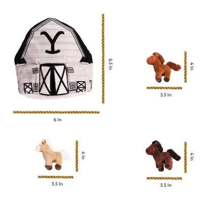 Yellowstone Nesting Barn with Plush Squeaky Horses