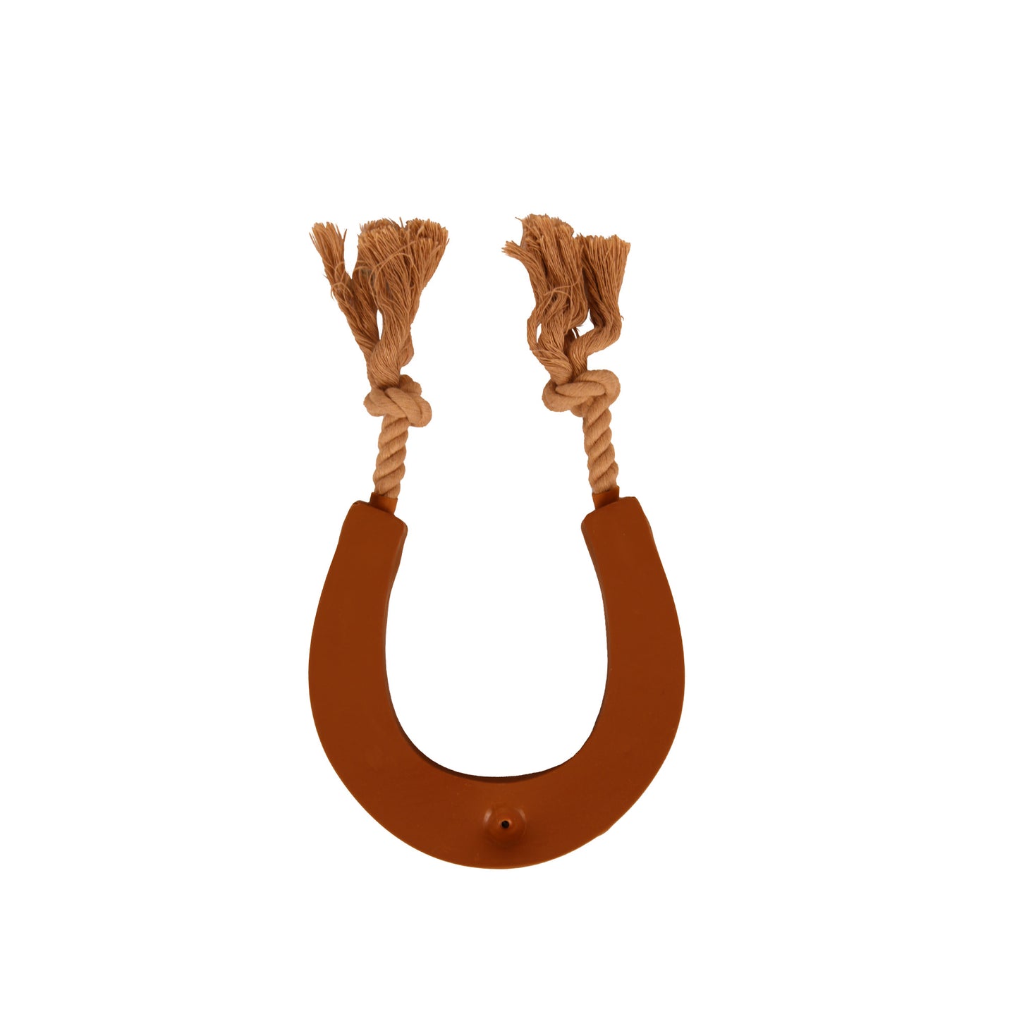 Yellowstone Latex Horseshoe Toy with Rope Detail