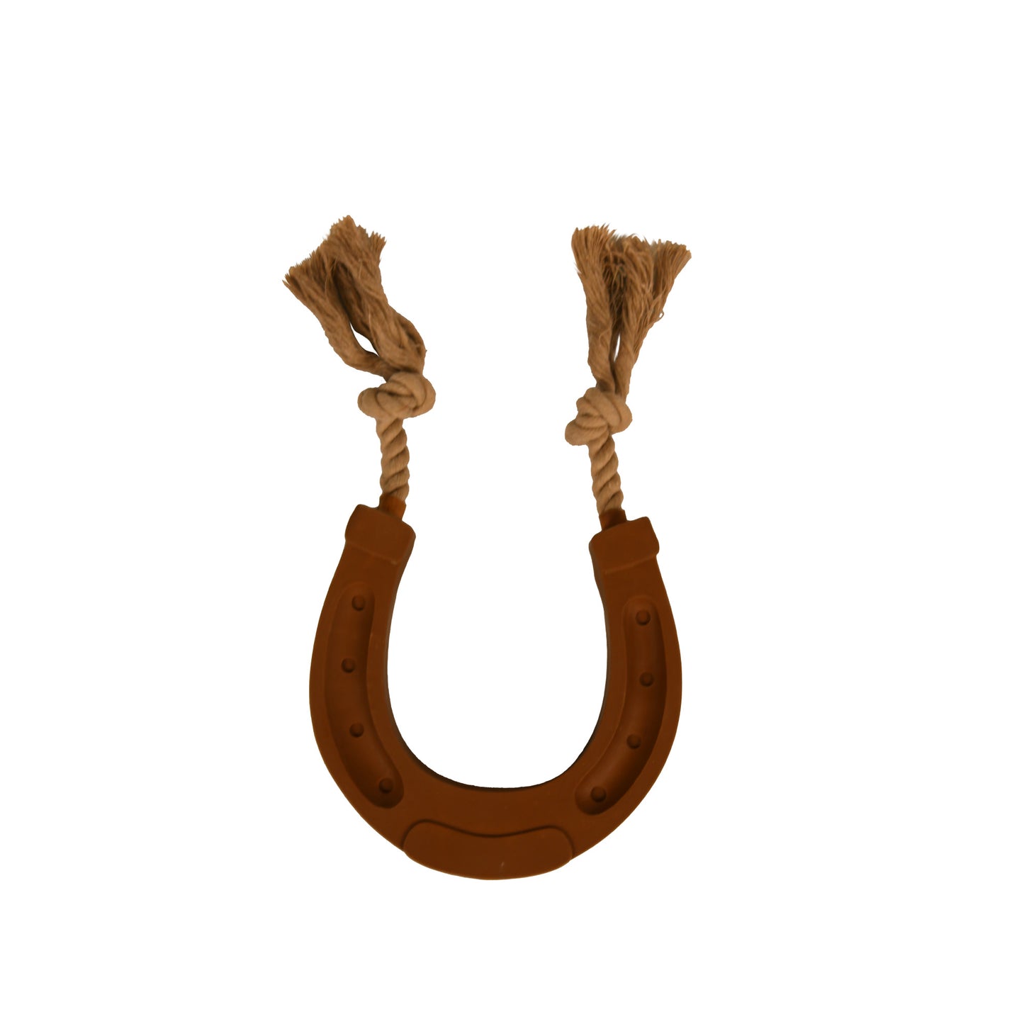 Yellowstone Latex Horseshoe Toy with Rope Detail